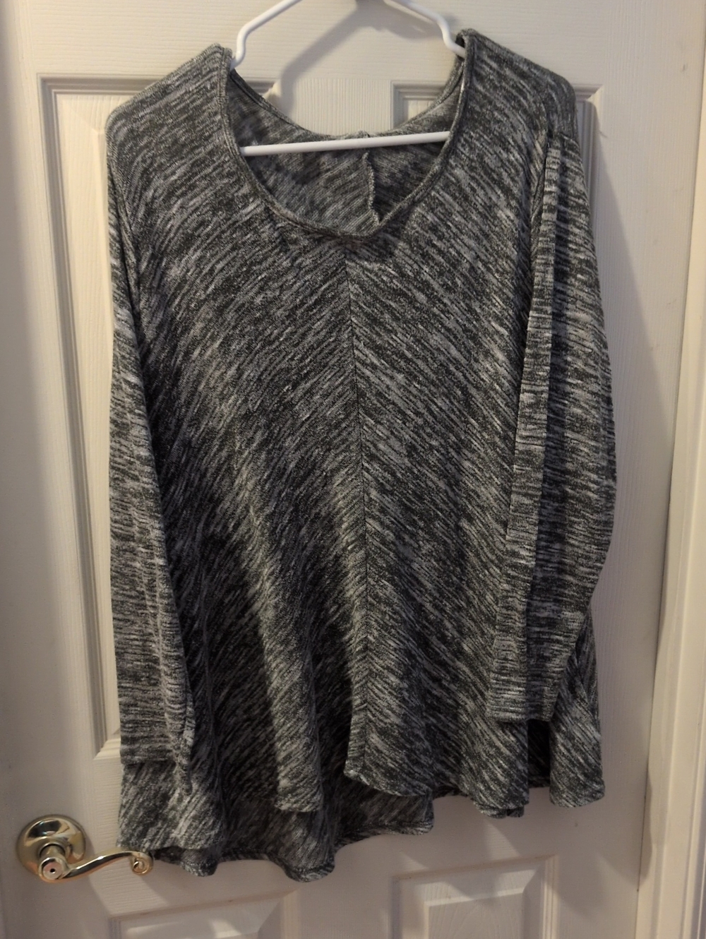 Soft Marled Moss Grayish Green Long-Sleeve Tunic Top